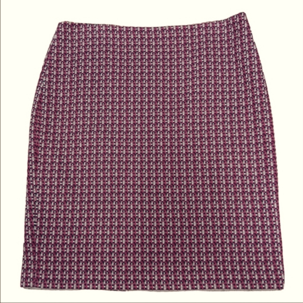 ELLEN TRACY Skirt Womens Size 12 Pencil Tweed Lined Back Slit Zip Up Back Office